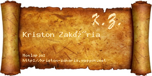 Kriston Zakária névjegykártya